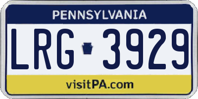 PA license plate LRG3929