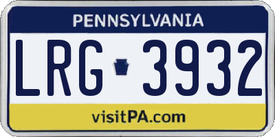 PA license plate LRG3932