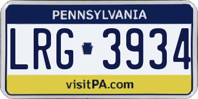 PA license plate LRG3934
