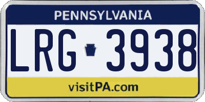 PA license plate LRG3938