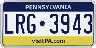 PA license plate LRG3943