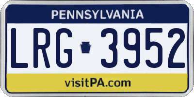 PA license plate LRG3952