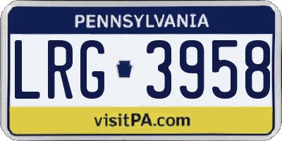 PA license plate LRG3958