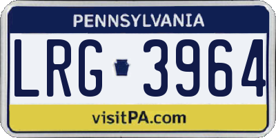 PA license plate LRG3964