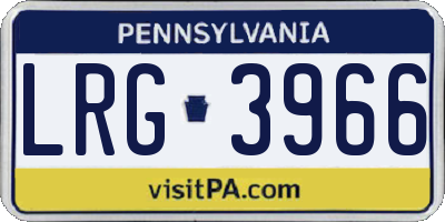 PA license plate LRG3966