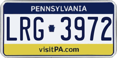 PA license plate LRG3972