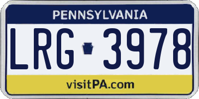 PA license plate LRG3978