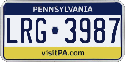 PA license plate LRG3987