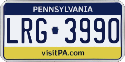 PA license plate LRG3990