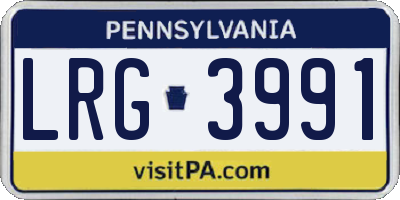 PA license plate LRG3991