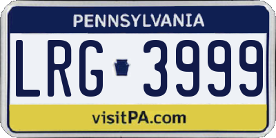 PA license plate LRG3999