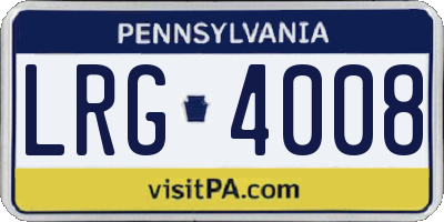 PA license plate LRG4008