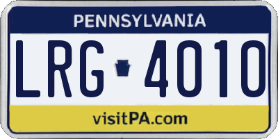 PA license plate LRG4010