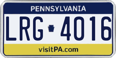 PA license plate LRG4016