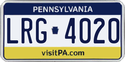 PA license plate LRG4020