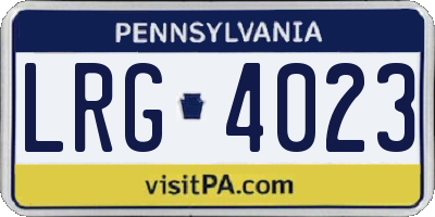 PA license plate LRG4023