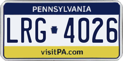 PA license plate LRG4026
