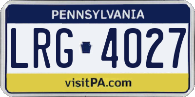 PA license plate LRG4027