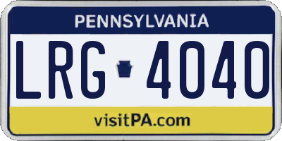PA license plate LRG4040
