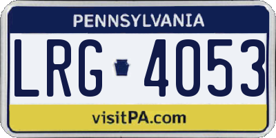 PA license plate LRG4053