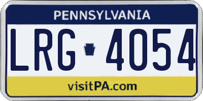 PA license plate LRG4054