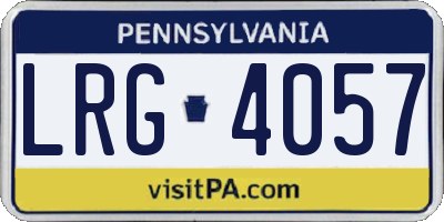 PA license plate LRG4057