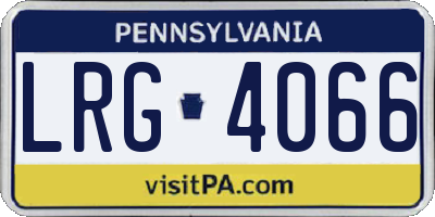 PA license plate LRG4066