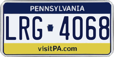PA license plate LRG4068