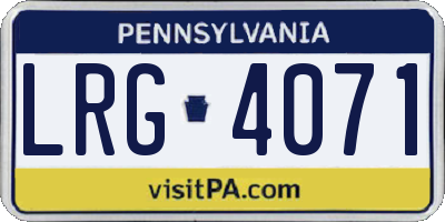 PA license plate LRG4071