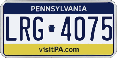 PA license plate LRG4075