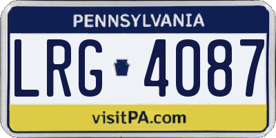 PA license plate LRG4087