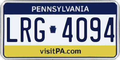 PA license plate LRG4094