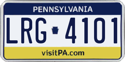 PA license plate LRG4101