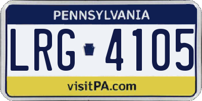 PA license plate LRG4105