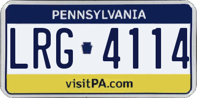 PA license plate LRG4114