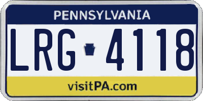 PA license plate LRG4118