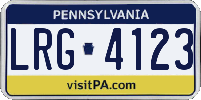 PA license plate LRG4123