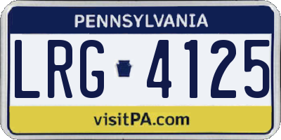 PA license plate LRG4125