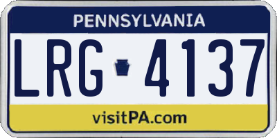 PA license plate LRG4137