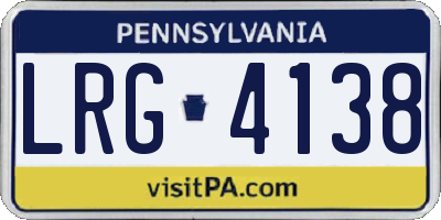 PA license plate LRG4138