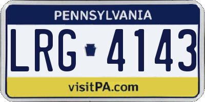 PA license plate LRG4143