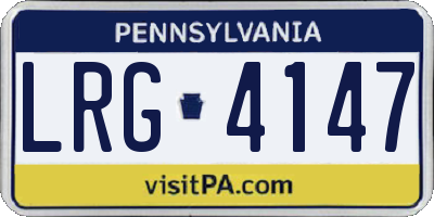 PA license plate LRG4147