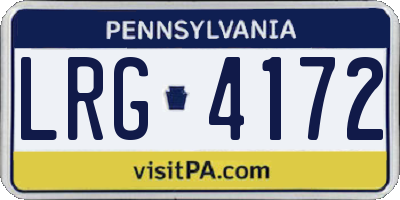 PA license plate LRG4172
