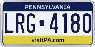 PA license plate LRG4180