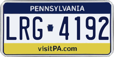 PA license plate LRG4192