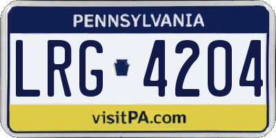 PA license plate LRG4204