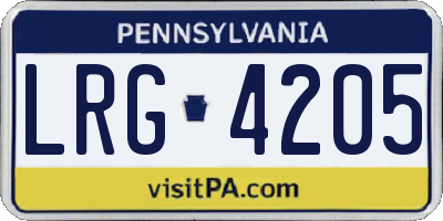 PA license plate LRG4205