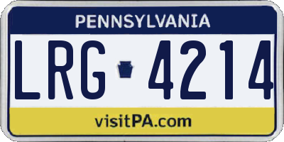 PA license plate LRG4214