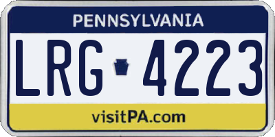 PA license plate LRG4223