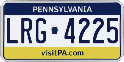 PA license plate LRG4225